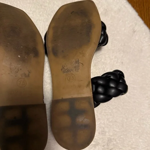 STEVE MADDEN Womens Size 7.5 Black Braided Square Toe Double Straps Casual Chic‎ - Picture 7 of 11